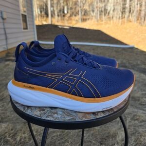 Asics Gel Nimbus 25 1011B625 Blue/Orange Running Sneakers Shoe Men Sz 9.5 Wide